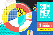 Summer Memphis Patterns + Templates, a Pattern Graphic by Anugraha Design (Thumbnail 1 of 9)