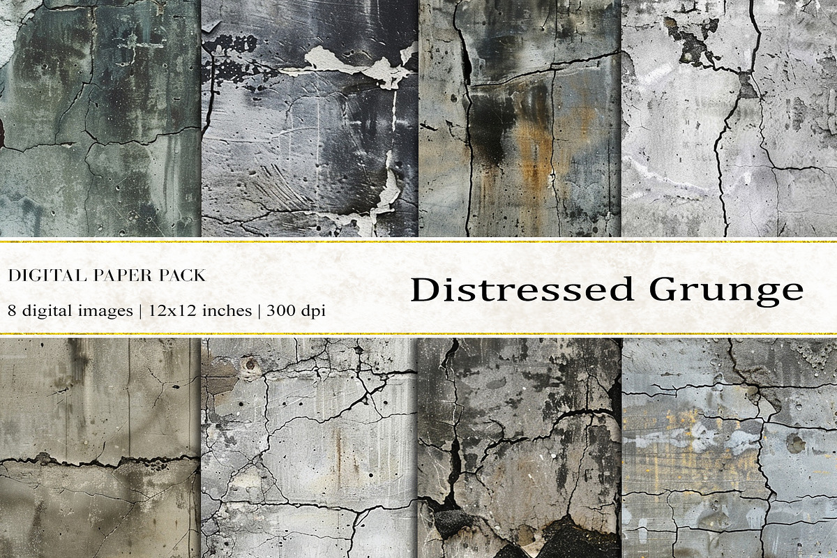 Distressed Grunge Digital Papers, a Background Graphic by BonaDesigns (Photo 1 of 4)