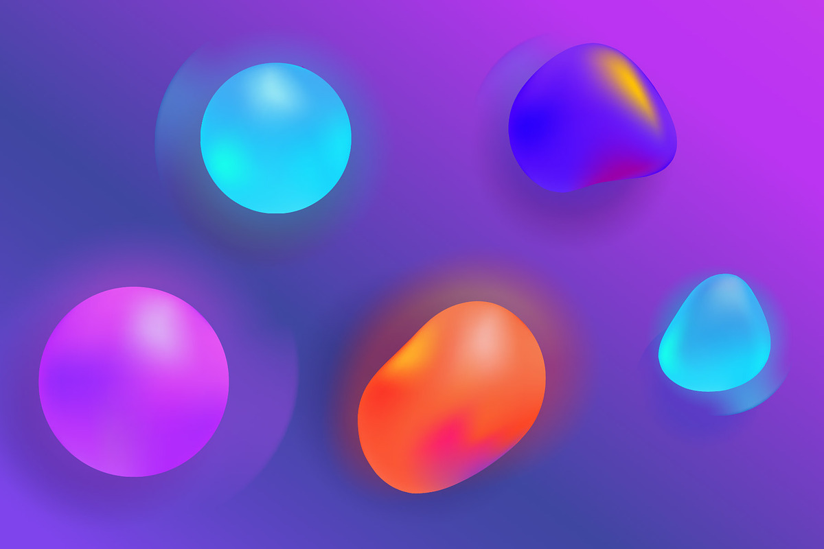 Fluid abstract 3d blobs vivid shapes, an Object Graphic by vladwel (Photo 4 of 6)