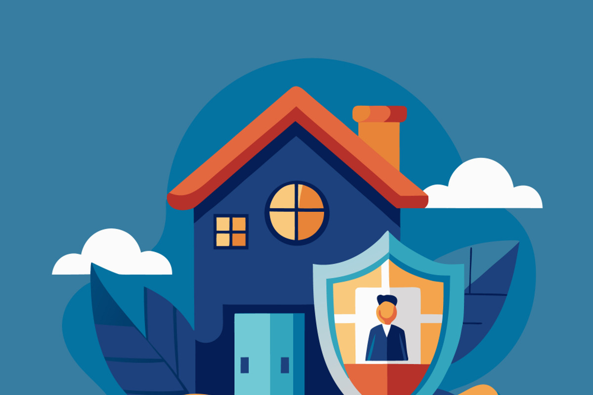 Hand holding house protect by shield, a Person Illustration by SouravDesign (Photo 2 of 3)