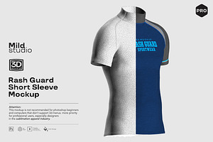 3D Men's Rash Guard SS Mockup