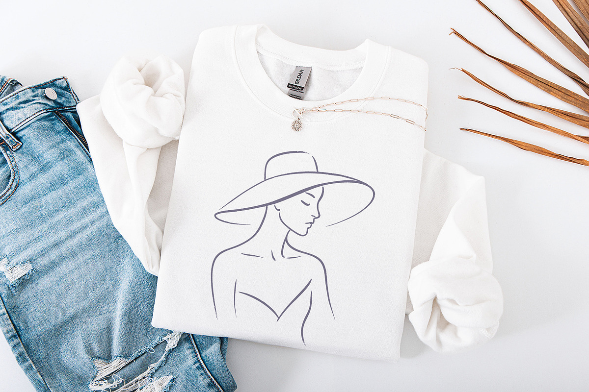 Elegant Woman With Hat Line Art, an Illustration by SharpMarketplace (Photo 4 of 9)