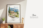 90 watercolour Greece clip art, a Seasonal Illustration by Poppy Lane Studio (Thumbnail 3 of 12)