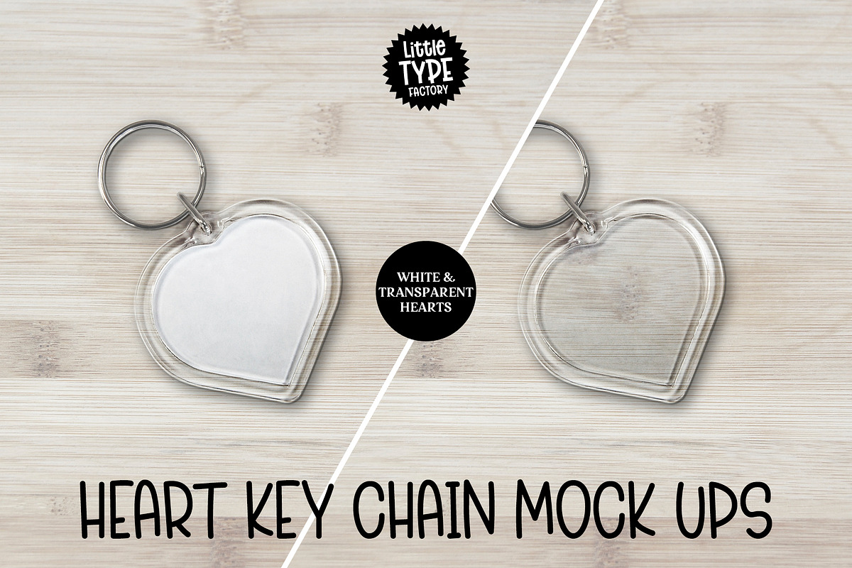 Heart Keychain Mock Up, a Product Mockup by Little Type Factory (Photo 2 of 4)