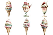 Whimsical Summer Ice Cream Clipart, an Illustration by DreamPrint404 (Thumbnail 4 of 6)