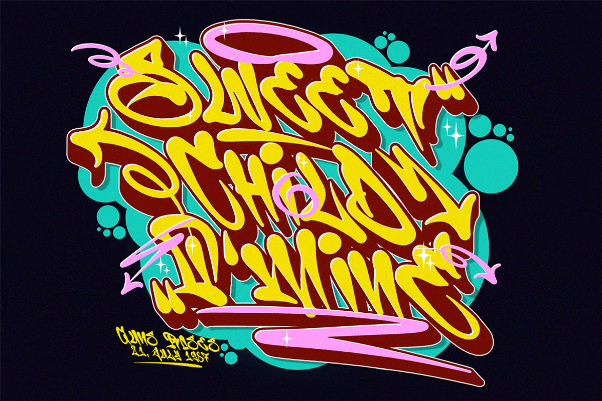 Space Oddity | Music Graffiti Font, a Blackletter Font by Ardana Creative (Photo 2 of 13)