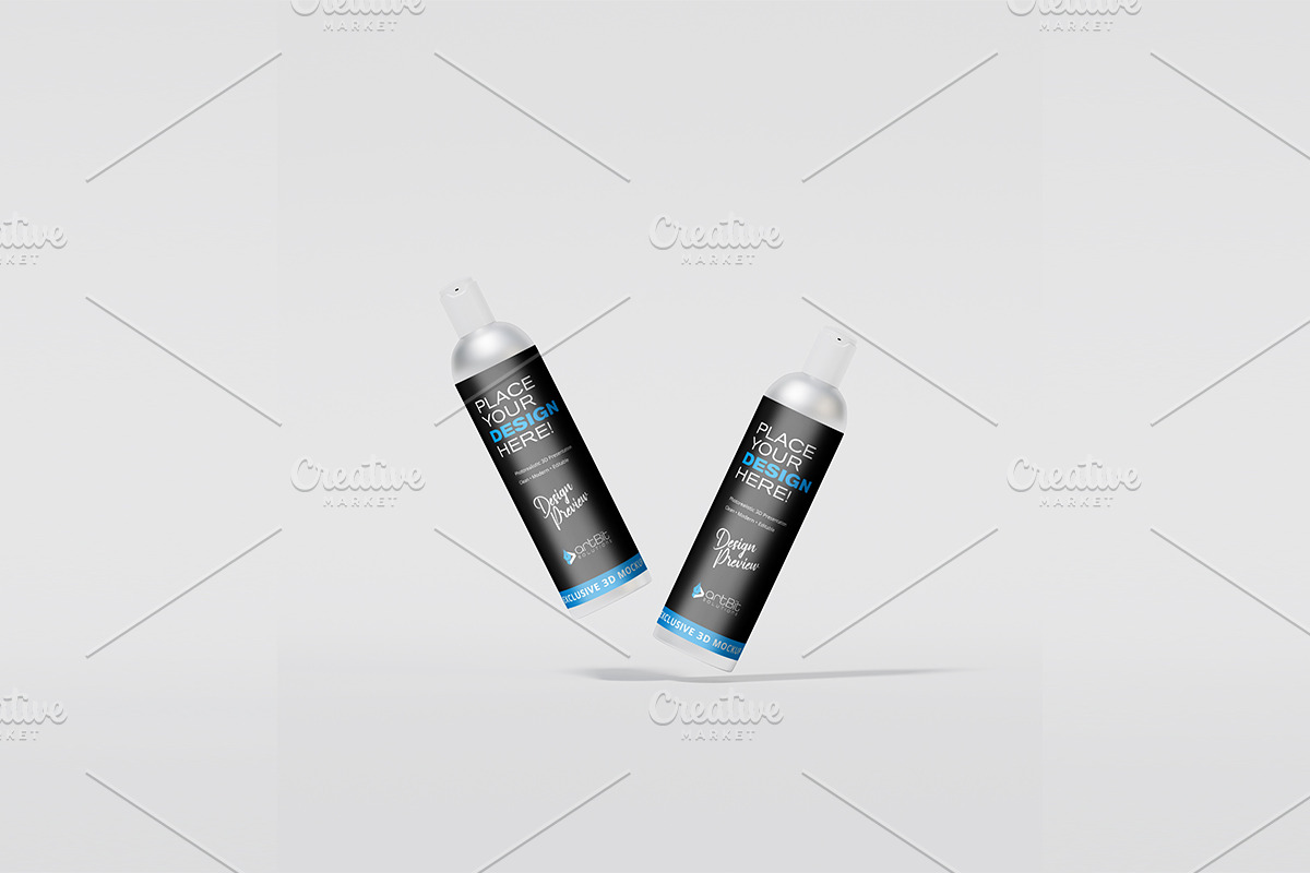 Spray & Shampoo Bottle Mockup Set, a Packaging Mockup by artBit Design Studio (Photo 4 of 7)
