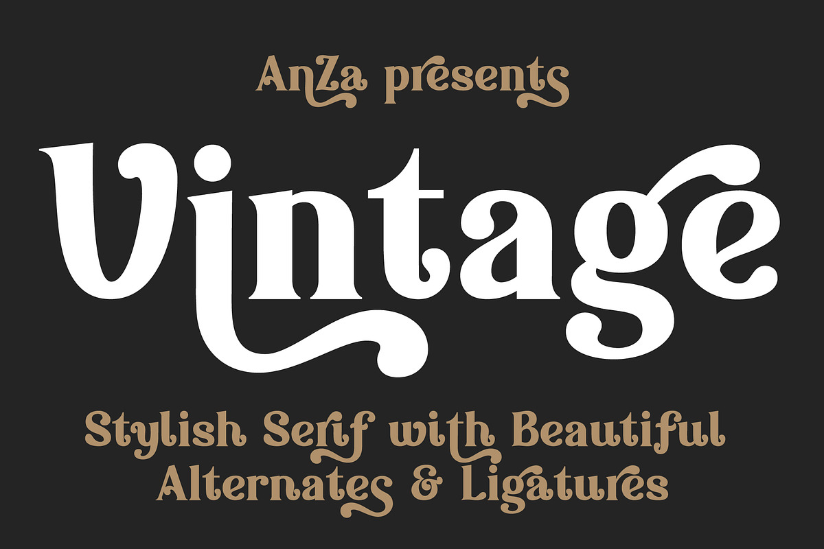 Vintage font, a Serif Font by Anna Zakharchenko (Photo 1 of 20)