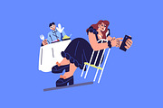 People with gadget addiction concept, a Person Illustration by PaperTrident (Thumbnail 8 of 9)