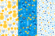 12 Hanukkah Seamless Patterns, a Pattern Graphic by miumiu (Thumbnail 3 of 6)