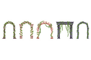 Stone arches with plants. Climbing, an Object Illustration by YummyBuum