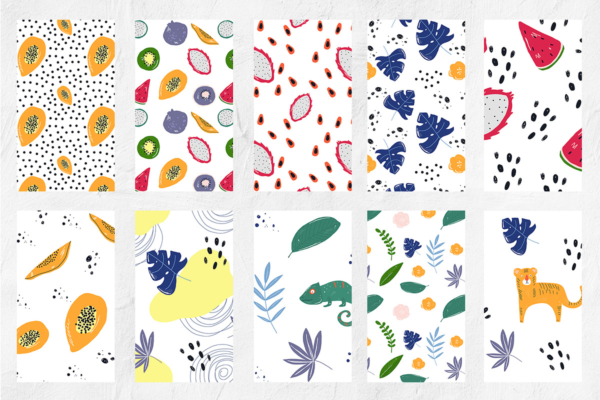Seamless patterns JUNGLE collection, a Pattern Graphic by SketchCliparts (Photo 7 of 7)