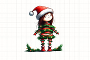 Christmas Funny Skinny Girl Clipart, an Illustration by CrexoraLab (Thumbnail 5 of 5)