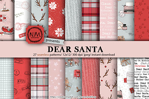 Christmas Dear Santa Seamless Paper