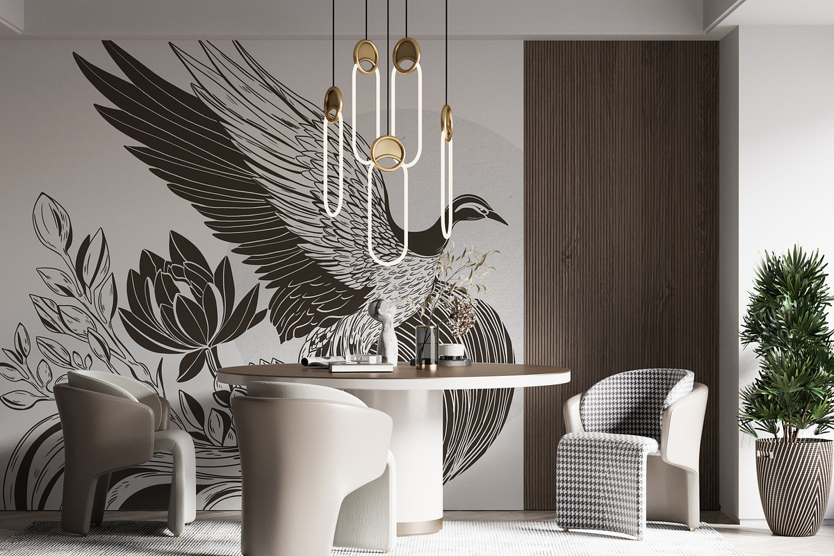 Hand Drawn Digital Wallpaper Phoenix, a Wallpaper Graphic by Nature.Of.Kate (Photo 9 of 11)