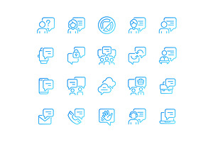 Chat bubble pixel perfect gradient, an Outline Icon by IMG Visuals