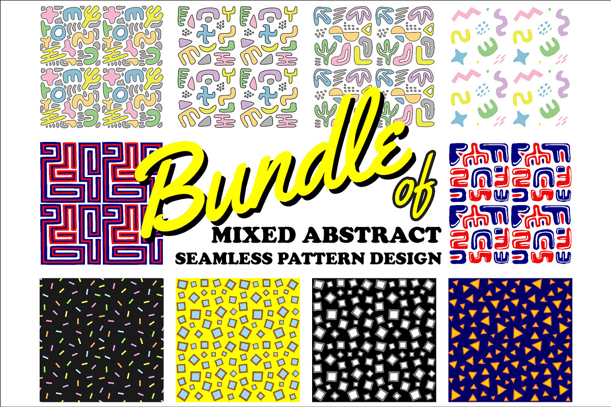mixed abstract seamless pattern back, a Pattern Graphic by Brainware Graphic (Photo 1 of 4)