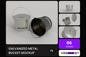 Galvanized Metal Bucket Mockup