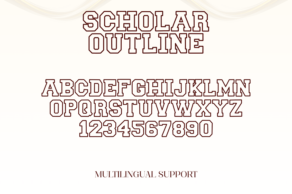 Scholar Block Outline, a Sans Serif Font by Dm Studio (Photo 9 of 10)