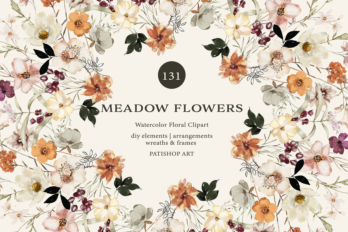 Watercolor Meadow Flowers Collection, a Decorative Illustration by ...