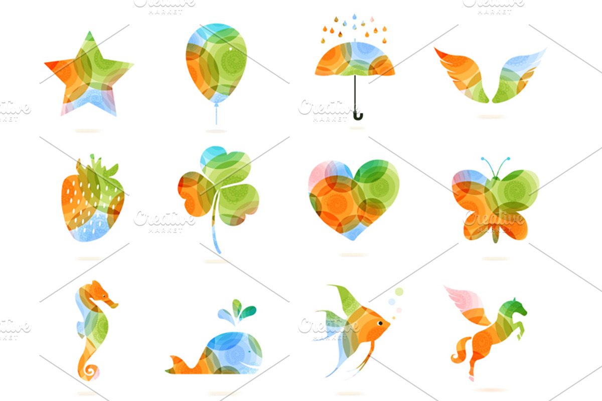 Collection of shiny multicolor icons, an Icon by Silmen