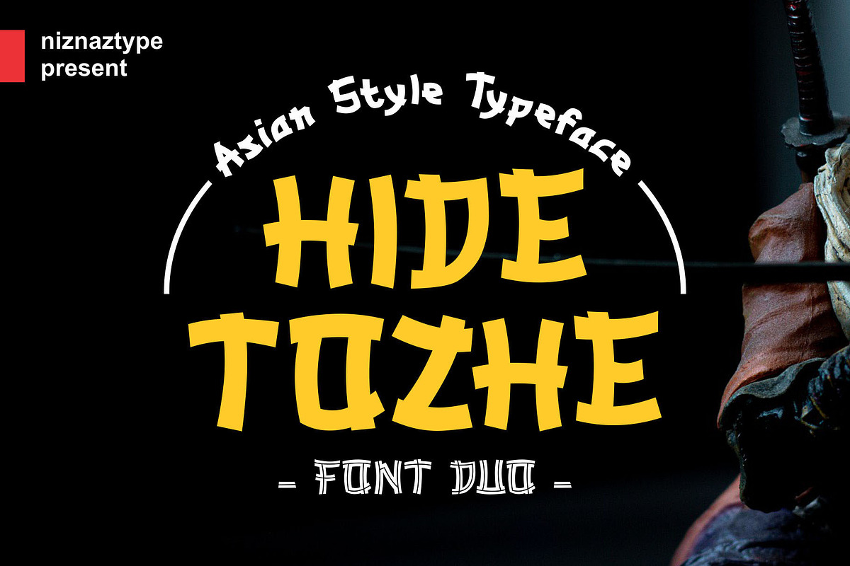 Hidetozhe - Asian Style Font Duo, a Font by nIznaztype (Photo 1 of 6)