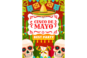 Mexican holiday, Cinco de Mayo, an Illustration by Vector Tradition