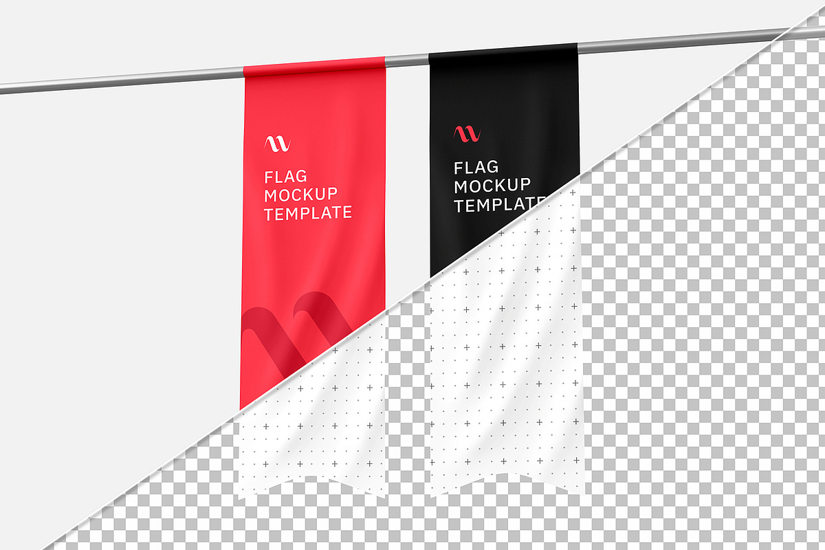 Hanging Flag Banner Mockup Set, an Advertising Mockup by graphypix (Photo 3 of 4)