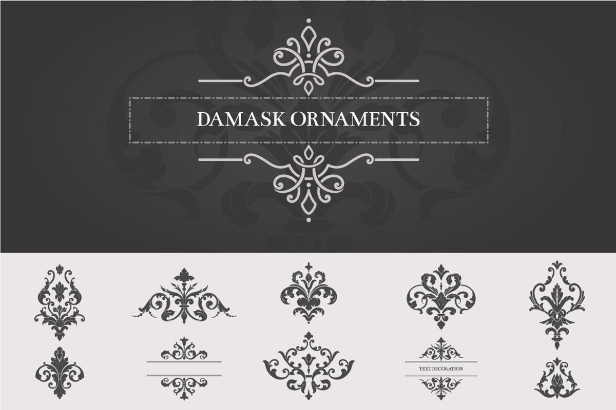 Vintage Damask Ornaments II, a Decorative Illustration by Solana (Photo 1 of 2)