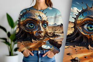 Alien in the Desert, a Person Illustration by Sharon Schwalbe
