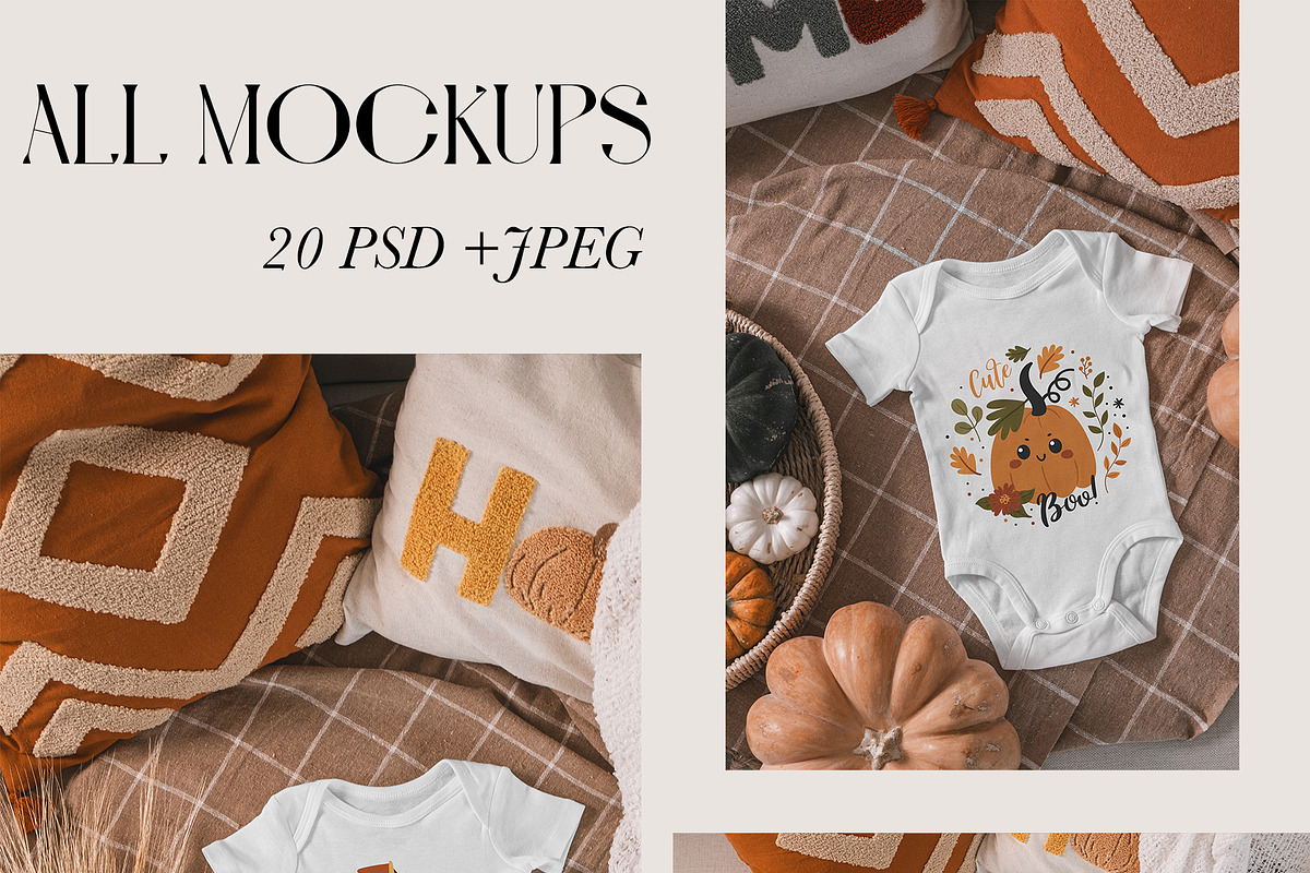 Baby Clothing Autumn Mockup Bundle, a Shirt Mockup by Neutral Mockups (Photo 3 of 4)