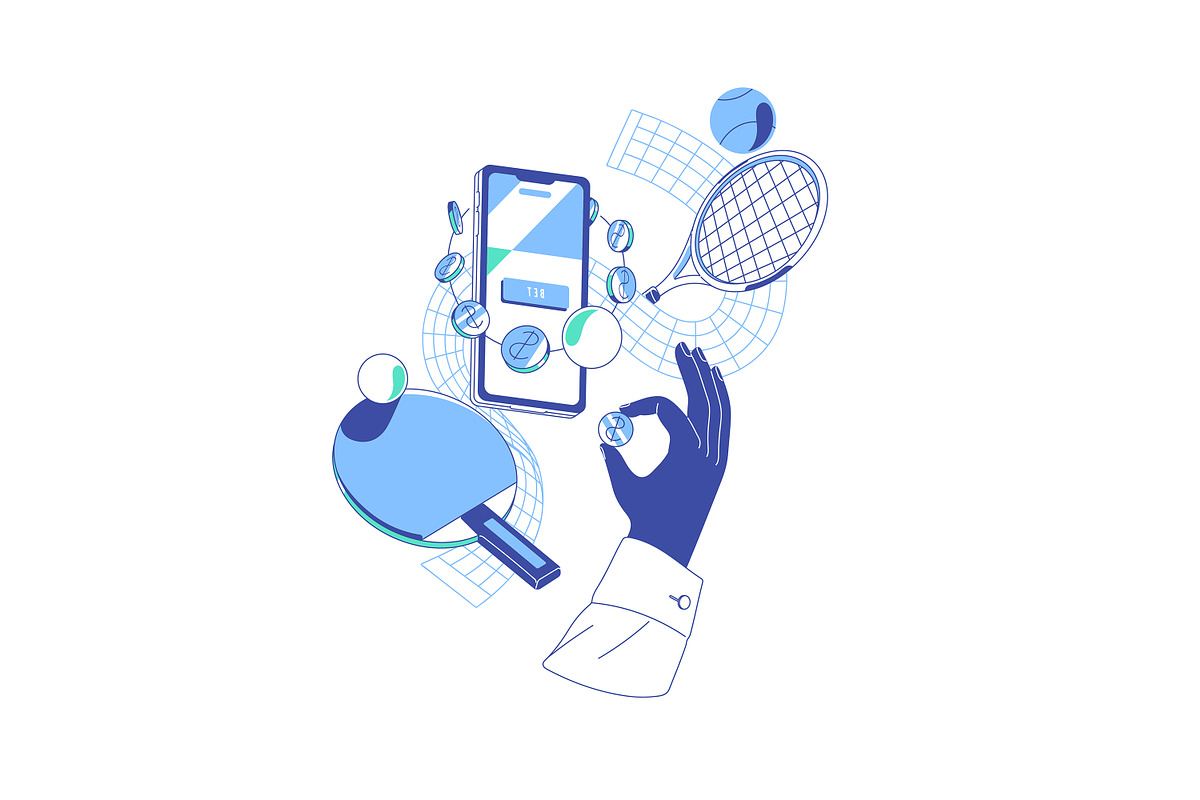 Gambling people bet on sports online, a Sport Illustration by PaperTrident (Photo 11 of 13)