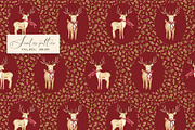 Retro Christmas deers pattern, a Pattern Graphic by SirenaArt (Thumbnail 4 of 12)