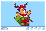 Cute Deer In Gift Box Cartoon, an Animal Illustration by Artstorystudio (Thumbnail 1 of 3)