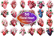 Floral Heart Clipart, an Illustration by Forhadx5 (Thumbnail 1 of 5)