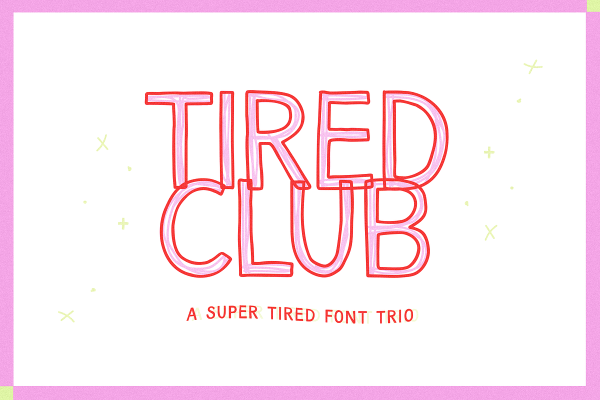 Tired Club | Outline Font Trio, a Handwritten Font by KA Designs (Photo 1 of 16)