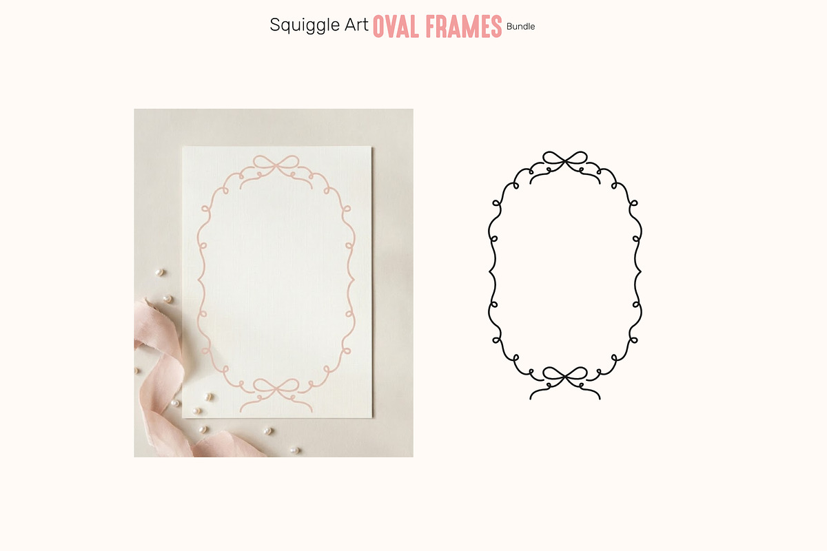 Squiggle Art Oval Frames Bundle, an Object Graphic by moja doodle (Photo 2 of 8)