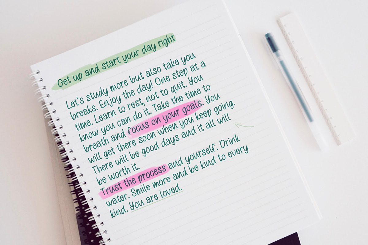 Student Life handwritten font, a Sans Serif Font by laura.design (Photo 3 of 3)