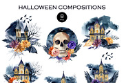 Watercolor Gothic Halloween, a Decorative Illustration by Elena Dorosh (Thumbnail 5 of 12)