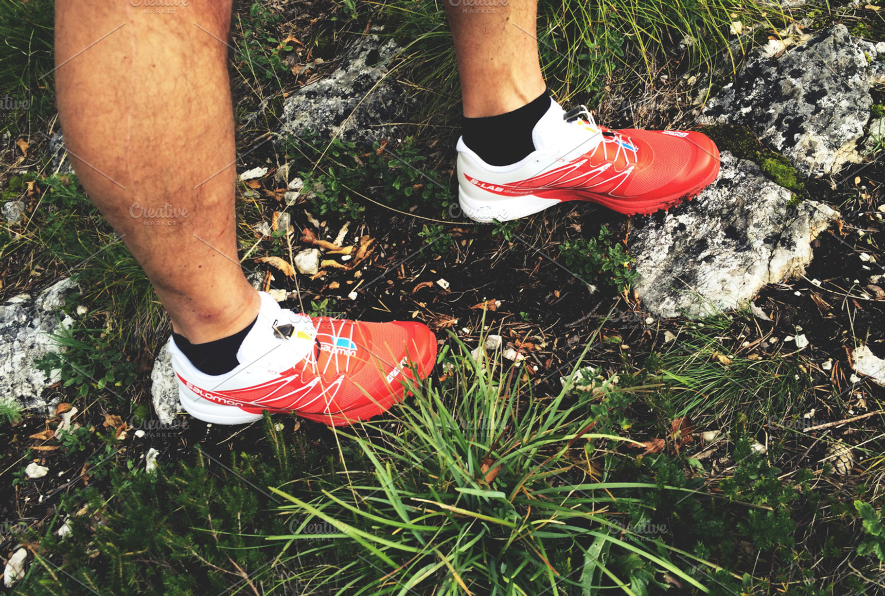 Running shoes in the forest featuring run, running, and hipster
