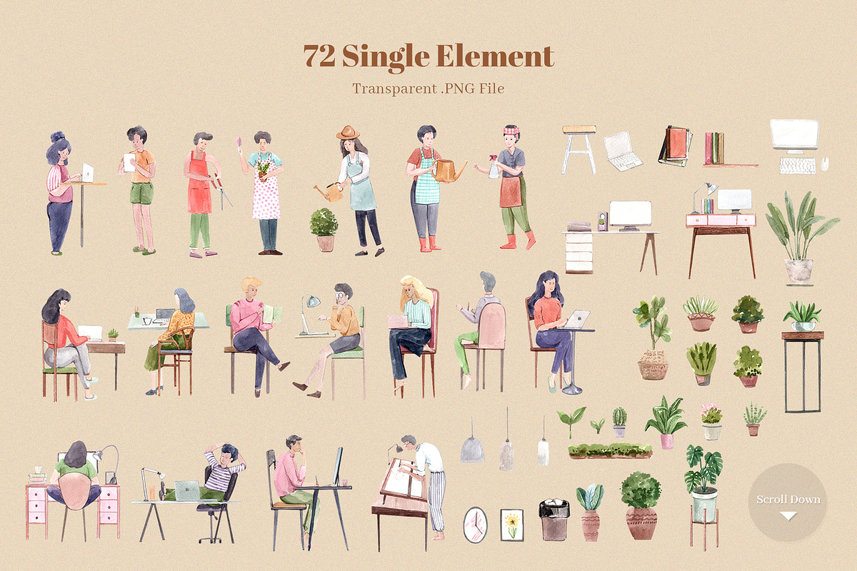 Work from Home with people concept, a Person Illustration by CreativeValuation (Photo 2 of 13)