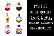 Watercolor Halloween Potion Clipart, an Illustration by Designking (Thumbnail 4 of 4)