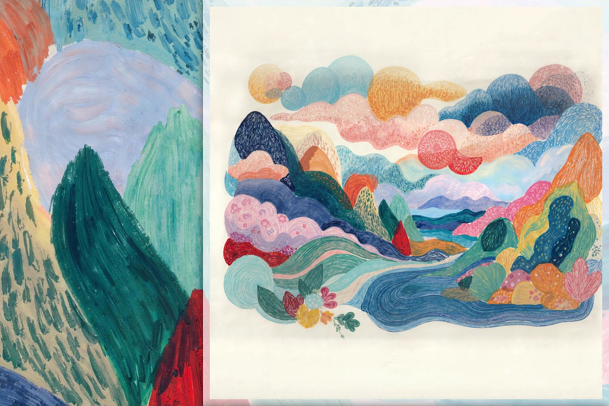 Colorful Cloudy Landscape, a Decorative Illustration by yahu88studio (Photo 3 of 10)