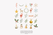 vintage pastel christmas clipart set, a Decorative Illustration by Patishop Art (Thumbnail 8 of 9)