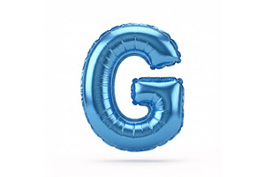 Blue Metallic Letter G Foil Balloon