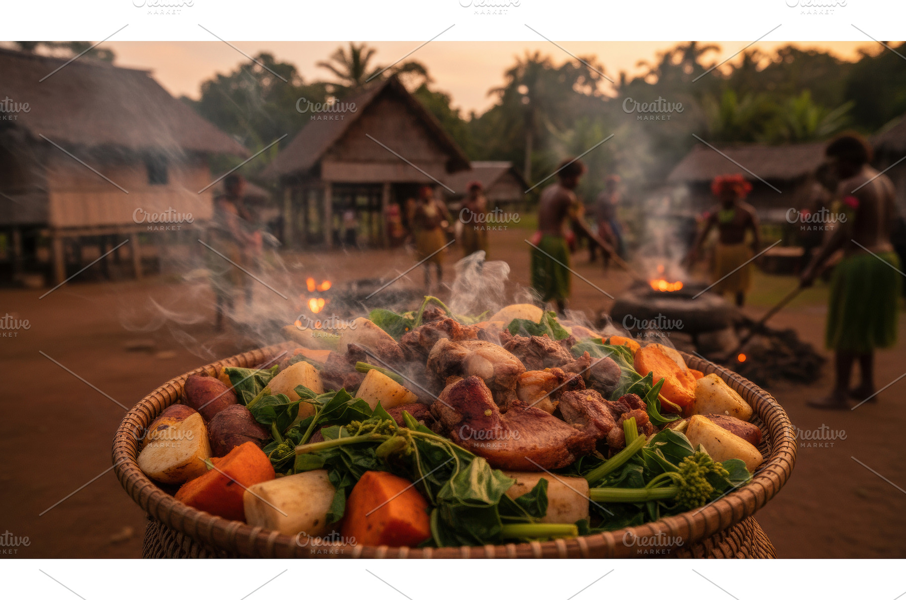 Steaming basket of cooked meat, a Food & Drink Photo by Igor Tichonow