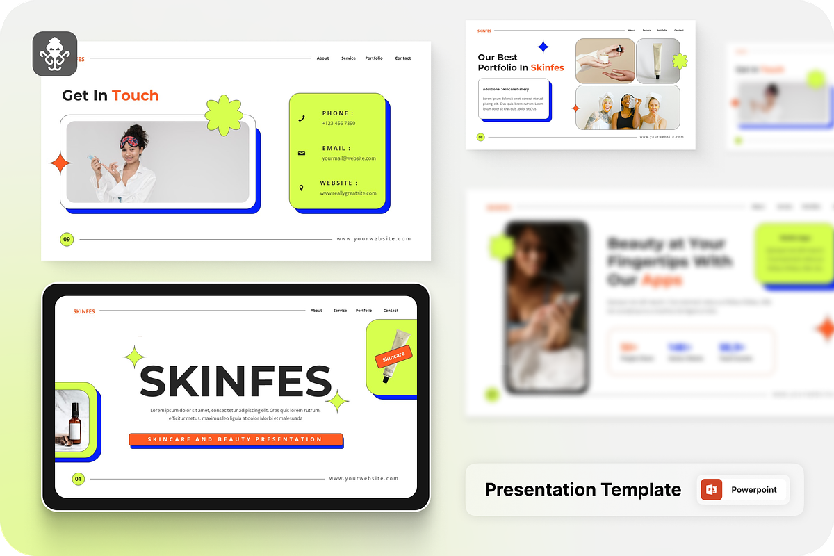 Skincare & Beauty PowerPoint, a Presentation Template by SquidPixey (Photo 1 of 6)