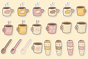 Coffee Shop Tea Cups Mugs Stickers, a Food Illustration by InkCloudDesign (Thumbnail 3 of 4)