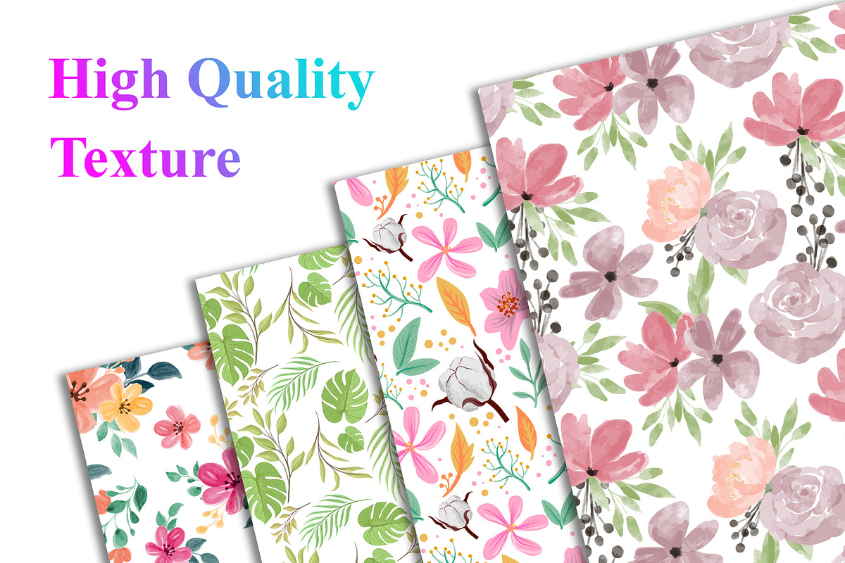 Floral Pattern Digital Paper, a Pattern Graphic by Digital Studio (Photo 2 of 6)