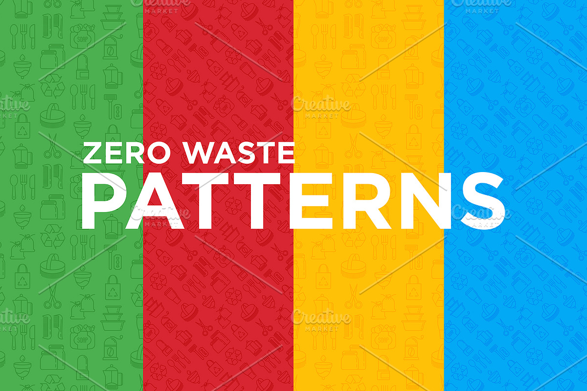 Zero Waste Patterns Collection, a Pattern Graphic by Alex Blogoodf